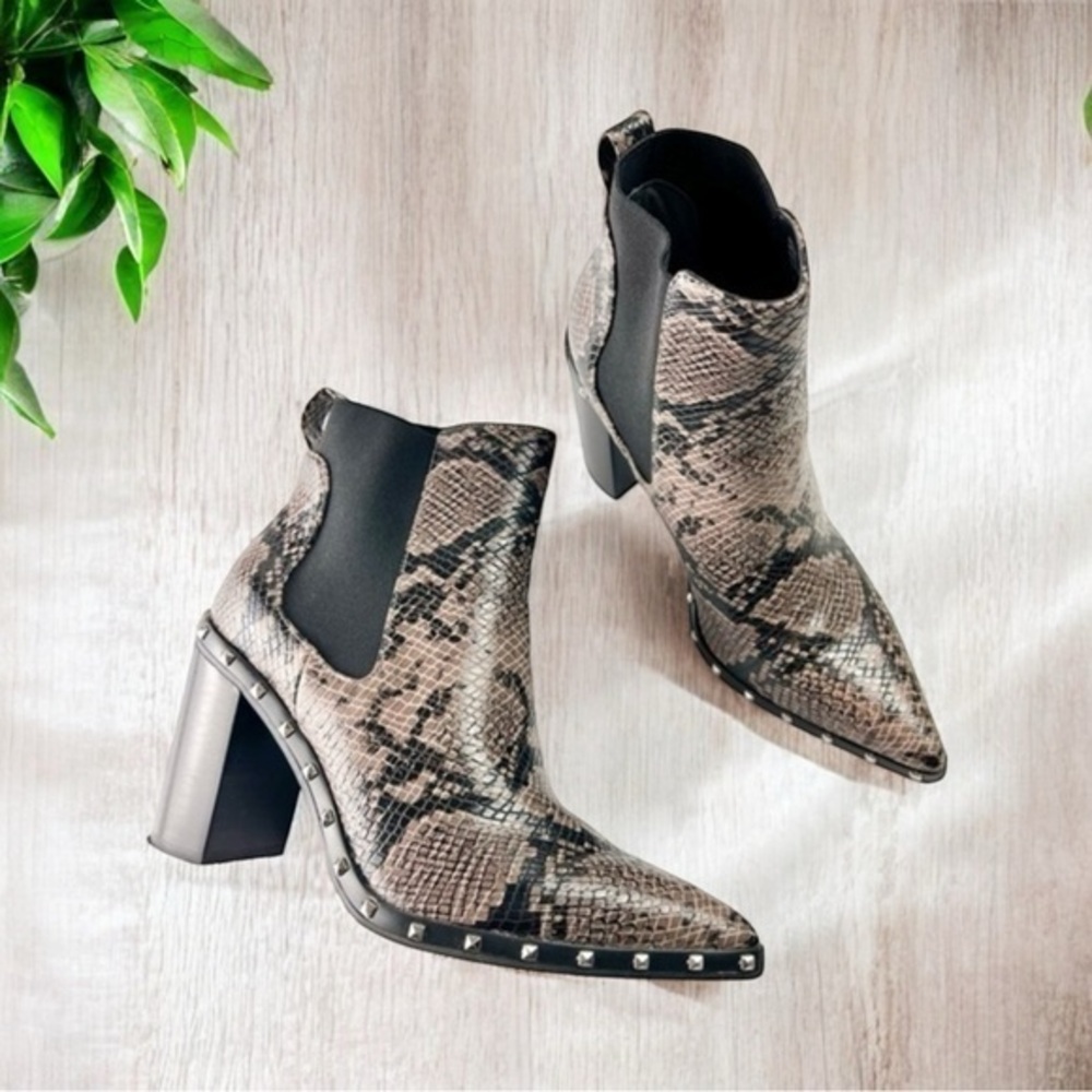 Charles David Snake Print Ankle Boots